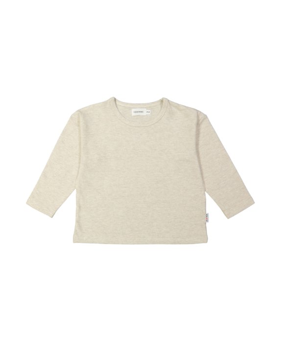 T-shirt fijne streep beige