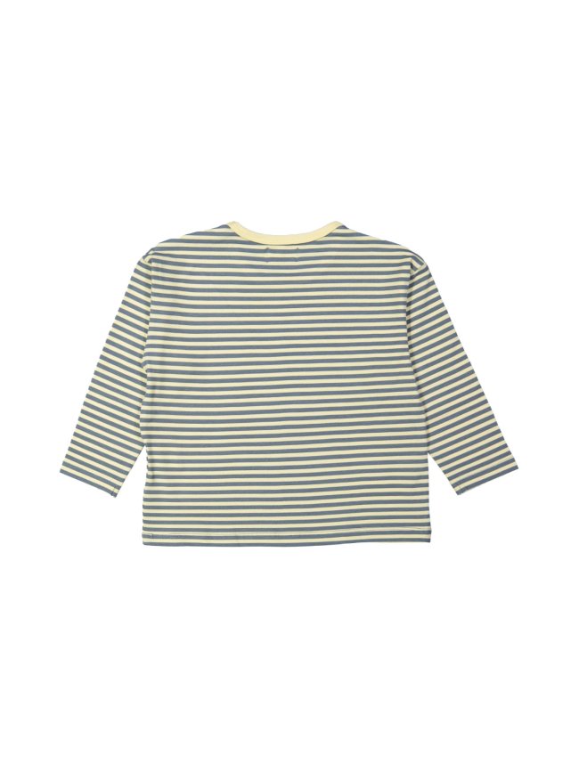 T-shirt streep heart grijsblauw 12m