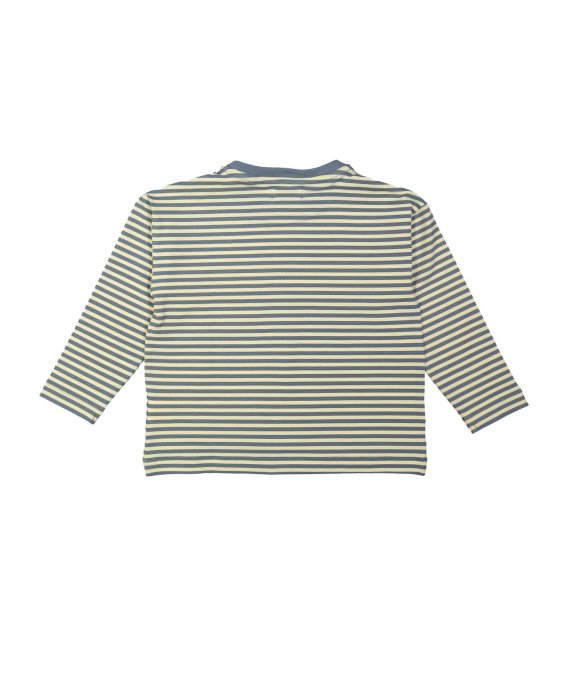 T-shirt streep zakje grijsblauw