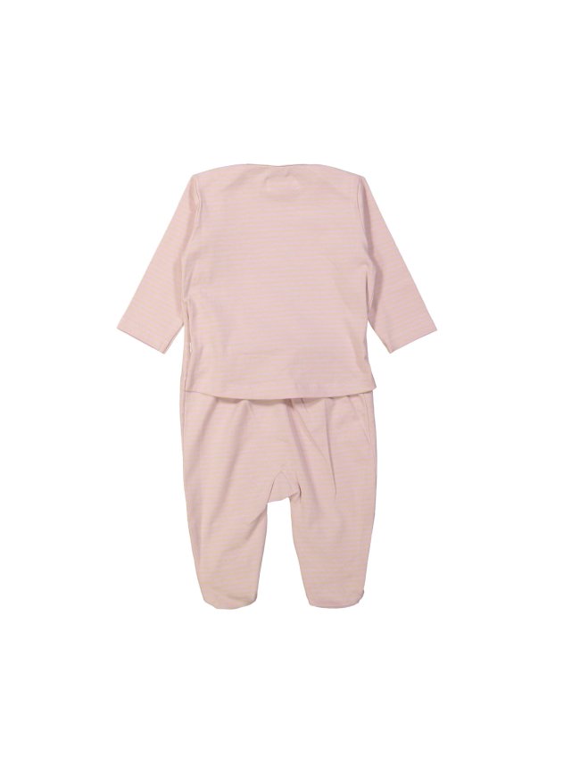 Pyjama streep hugs and kisses lichtroze 00m