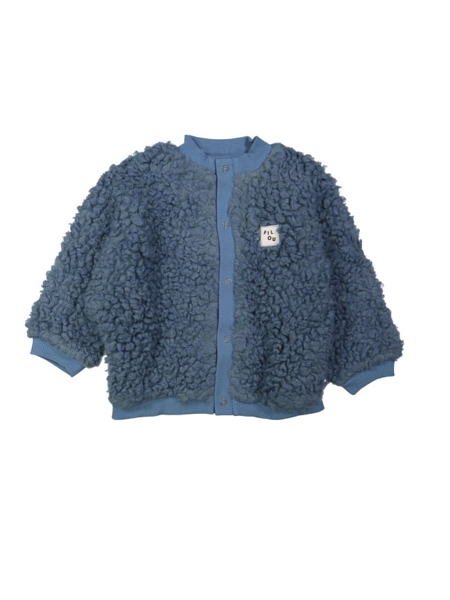 Gilet teddy grijsblauw 12m-18m