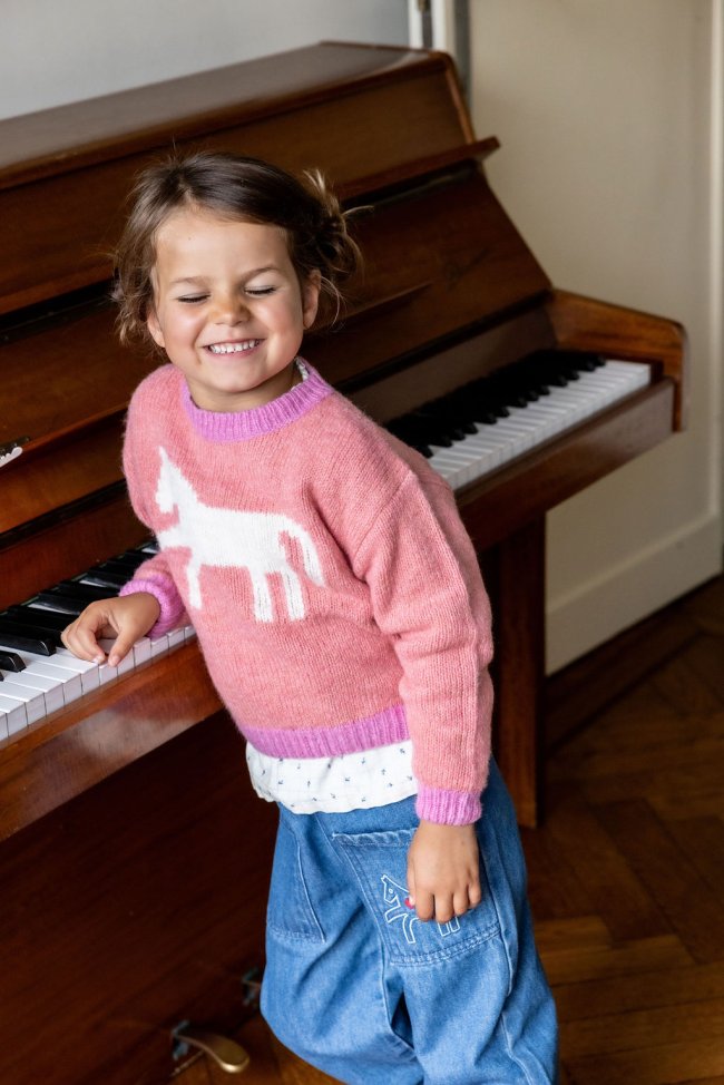 Pull paard roze 12m-18m