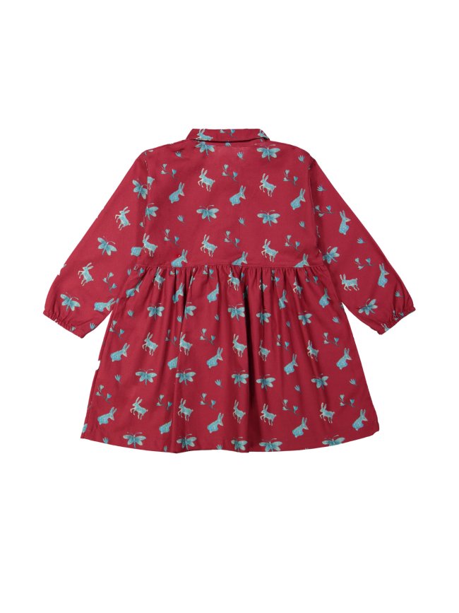 Jurk rabbits rood 12m