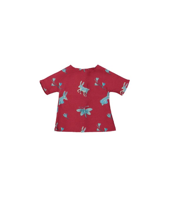 Poppenkleed rabbits rood