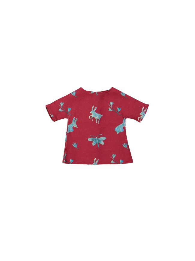 Poppenkleed rabbits rood