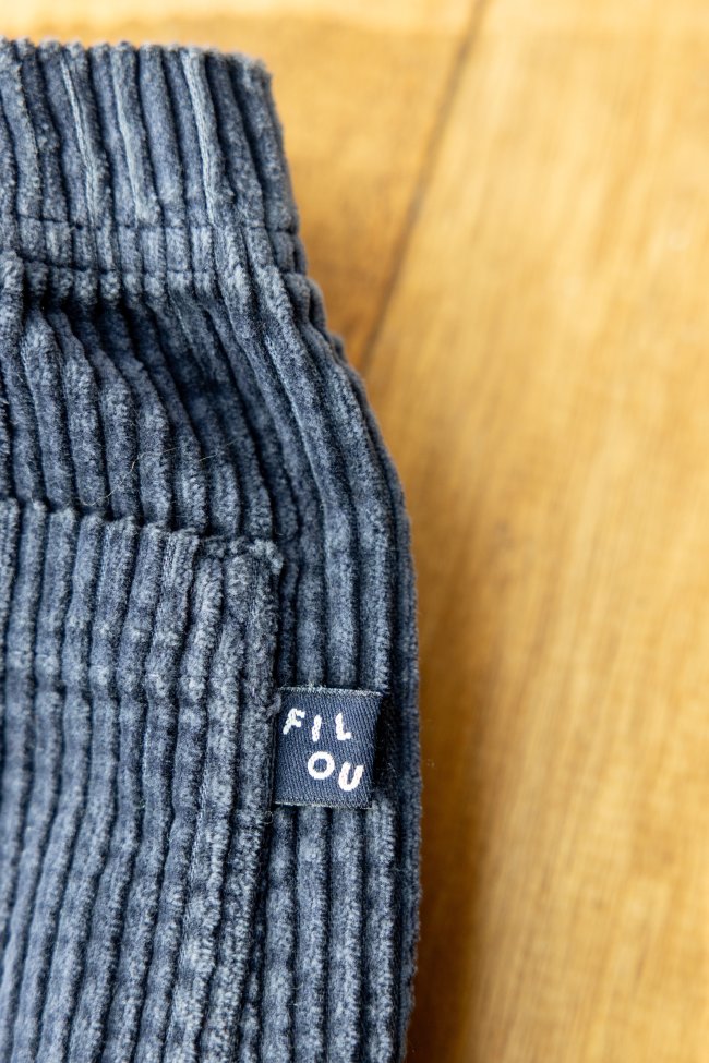Comfy broek tapered brede rib donkerblauw 12m