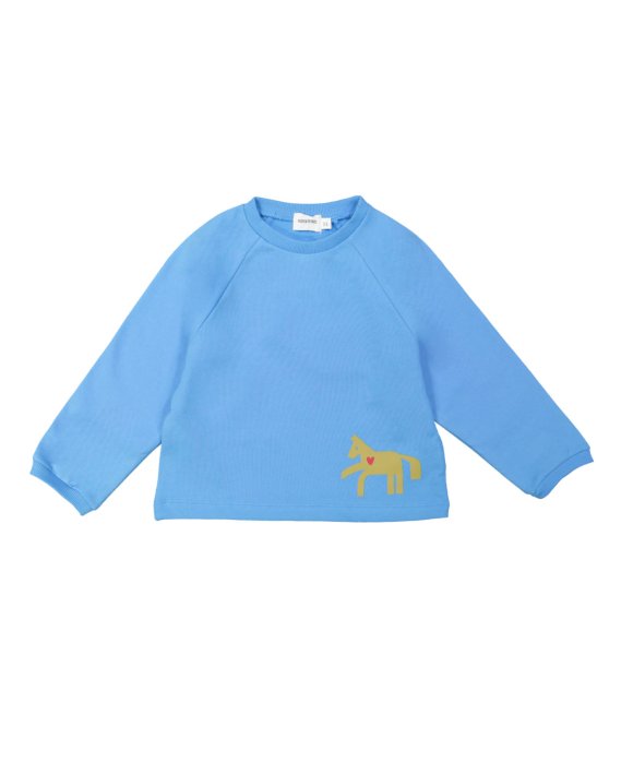 Sweater horse afgewassen blauw