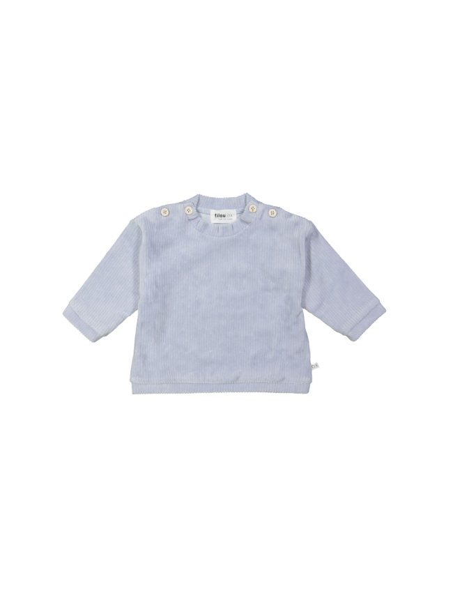 Sweater velours rib lichtblauw 01m-03m