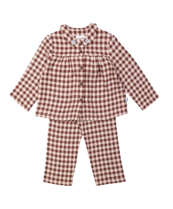 Pyjama ruit lichtroze