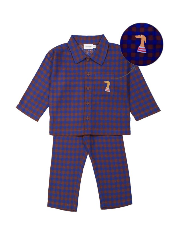 Pyjama ruit kobalt 12m-18m