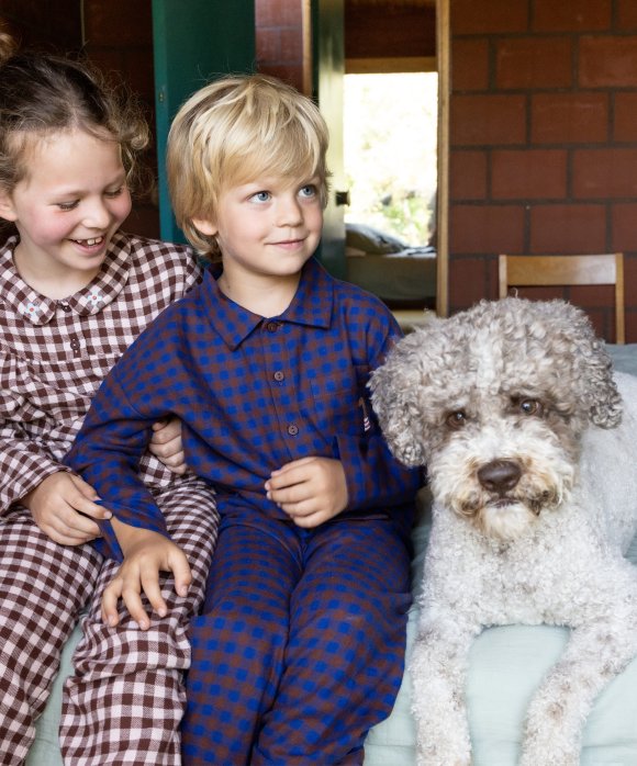 Pyjama ruit kobalt