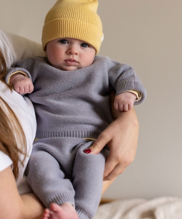 Broek grijsblauw merino wol