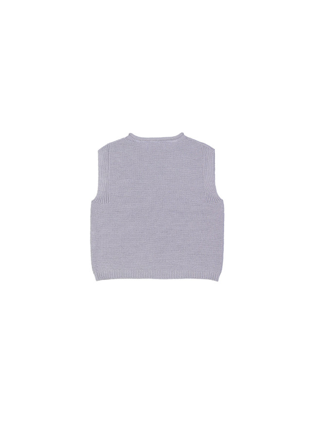 Debardeur grijsblauw merino wol 01m-04m