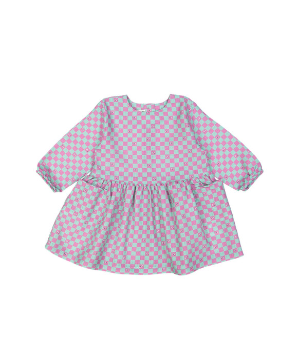 jurk mini little checks violet