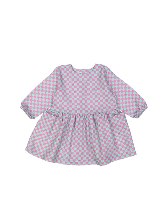 jurk mini little checks violet 03m