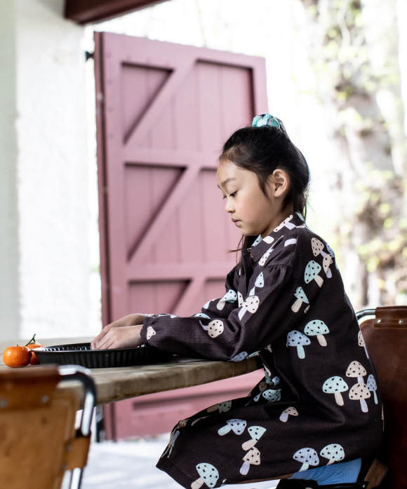 jurk mushrooms bruin