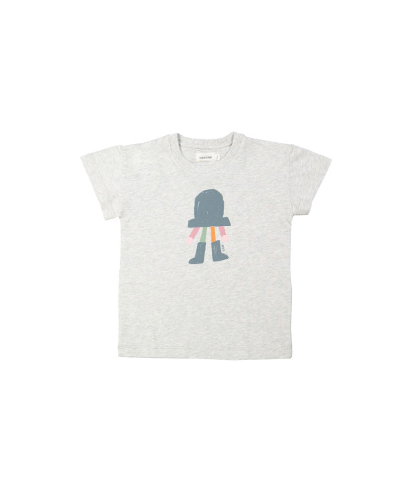 T-shirt hat melange lichtgrijs 