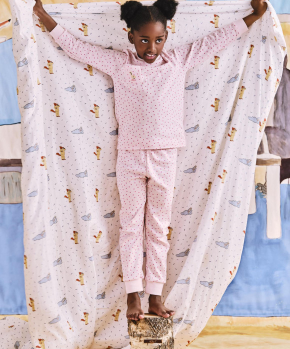 Pyjama haas lichtroze