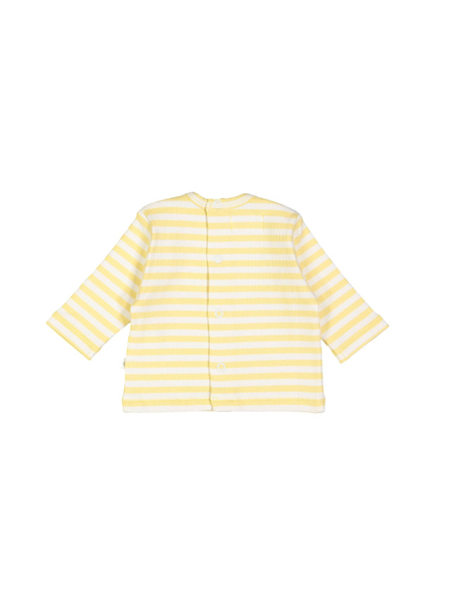 T-shirt rib streep geel 01m-03m