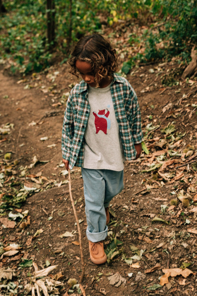 T-shirt bear lichtgrijs chiné 12m-18m