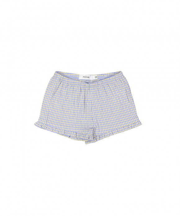 short mini vichy blauw