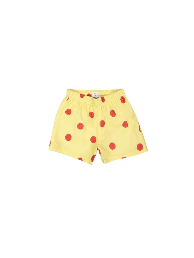 Zwemshort red dots oker 10j