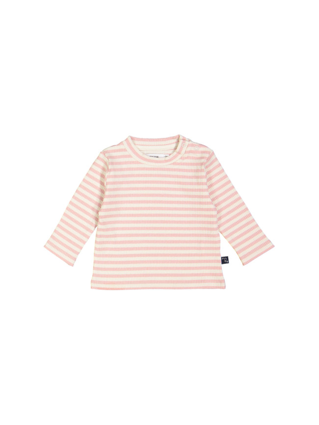 t-shirt mini rib streep roze 03m