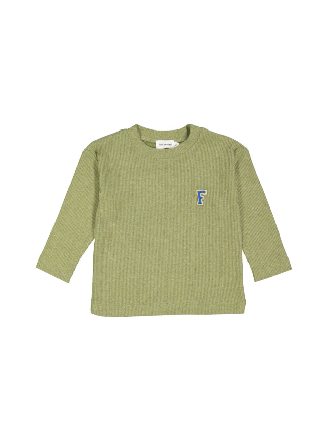 T-shirt rib little F kaki 09j