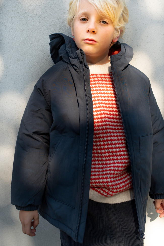 Winterjas jongens donkerblauw 12m-18m