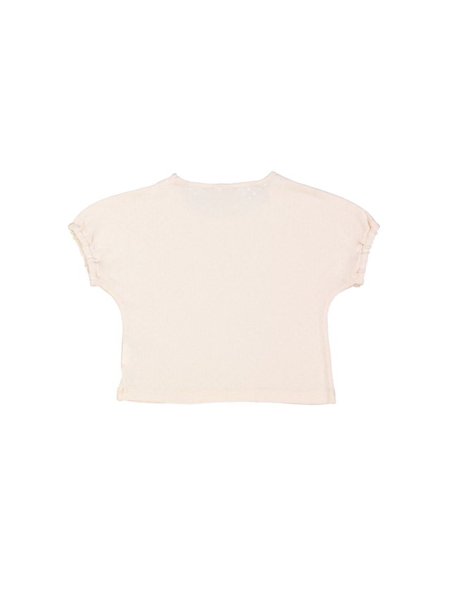 T-shirt ajour lichtroze 12m