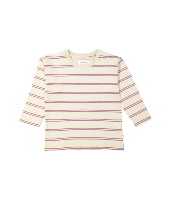 T-shirt LM streep mauve