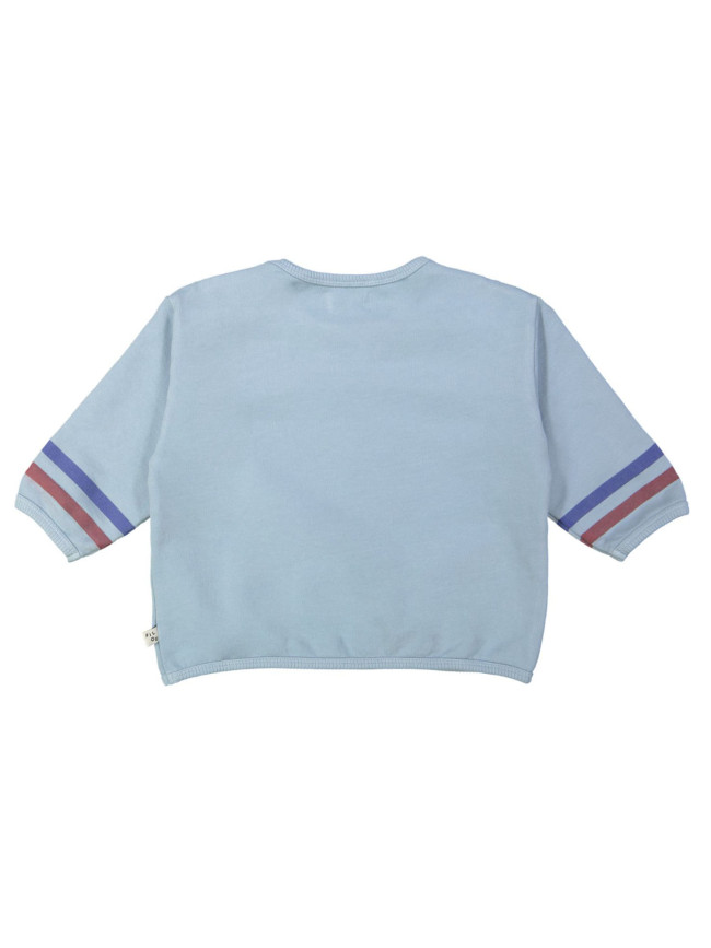 Sweater double stripes lichtblauw 10j