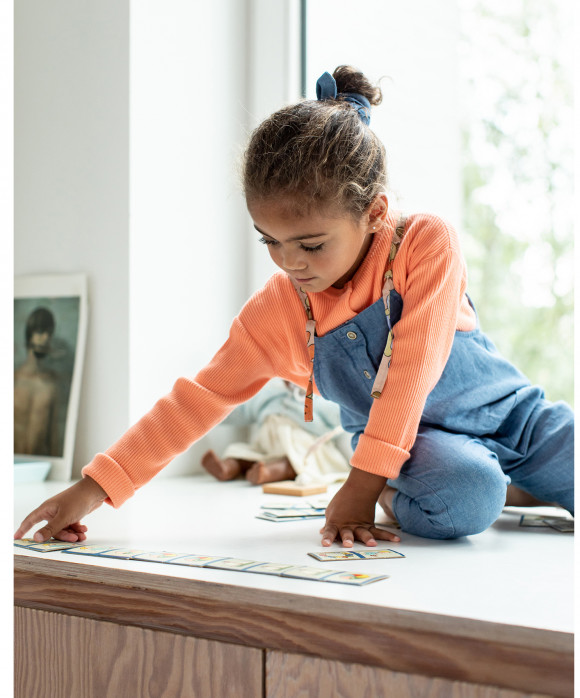 salopette chambray blauw