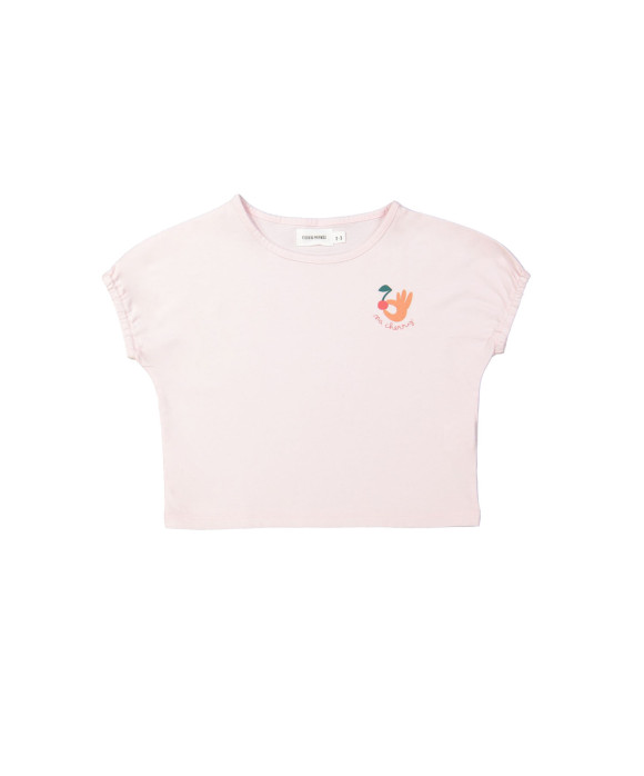 T-shirt cherry lichtroze 