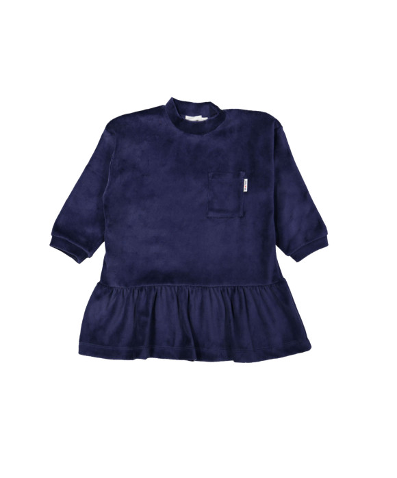 Jurk velours donkerblauw 