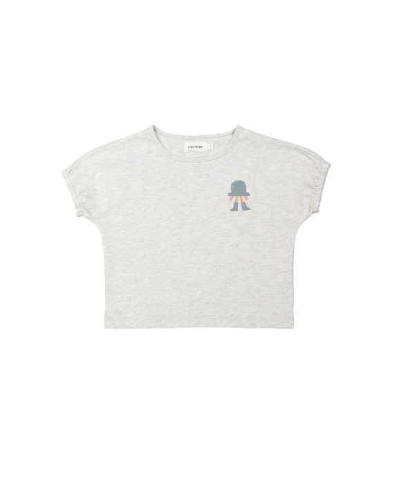 T-shirt hat mini melange lichtgrijs 