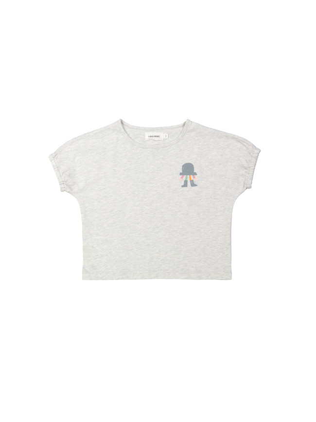 T-shirt hat mini melange lichtgrijs 12m