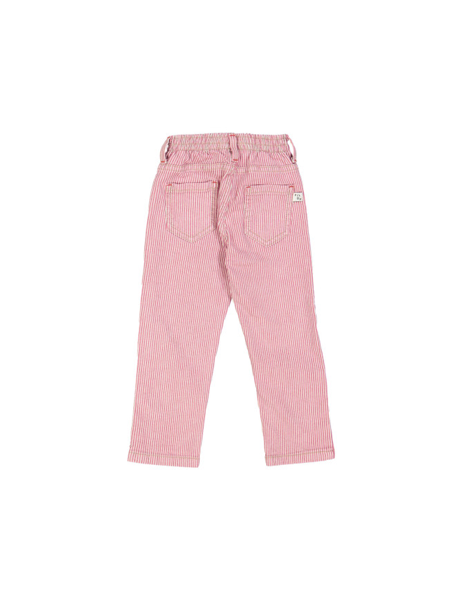 Jeans regular rekker streep rood 12m