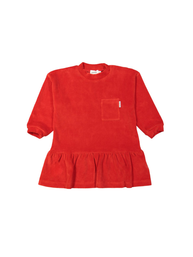 Jurk velours rood 12m-18m
