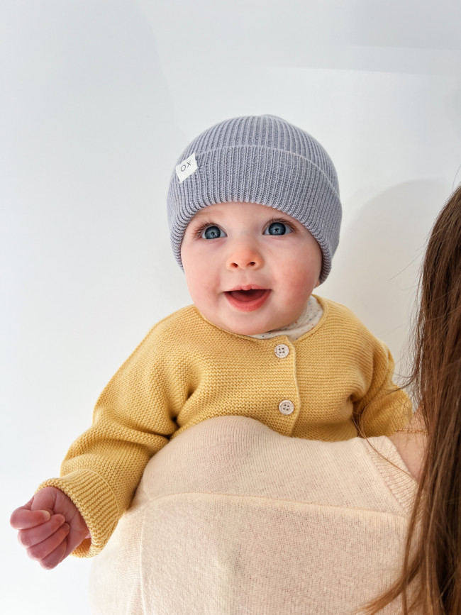 Gilet geel merino wol 08m-12m