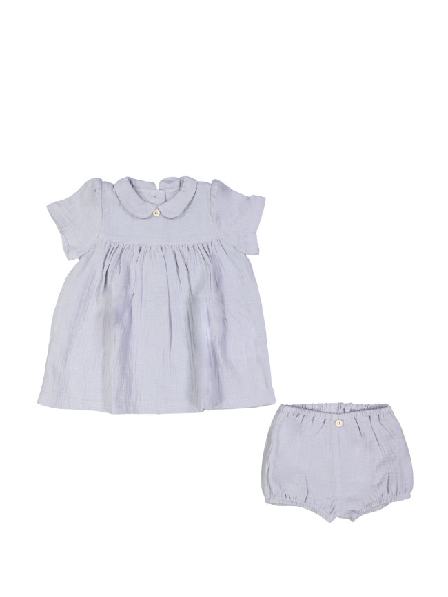 Jurk & Bloomer tetra grijsblauw 01m-03m
