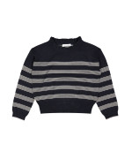 pull stripe ruffle donkerblauw 05j