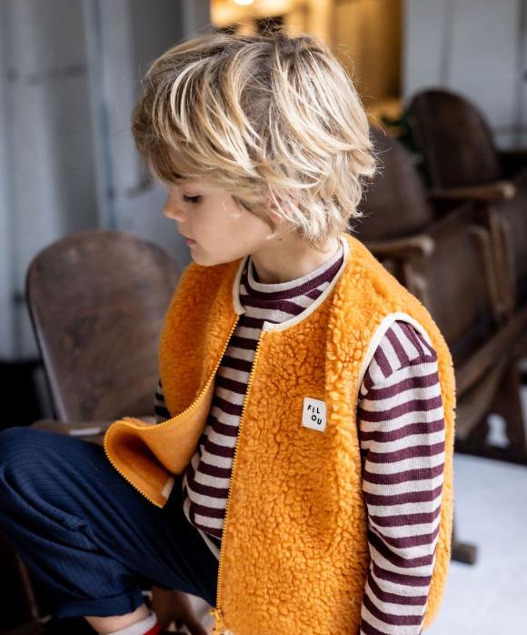 Bodywarmer teddy oranje
