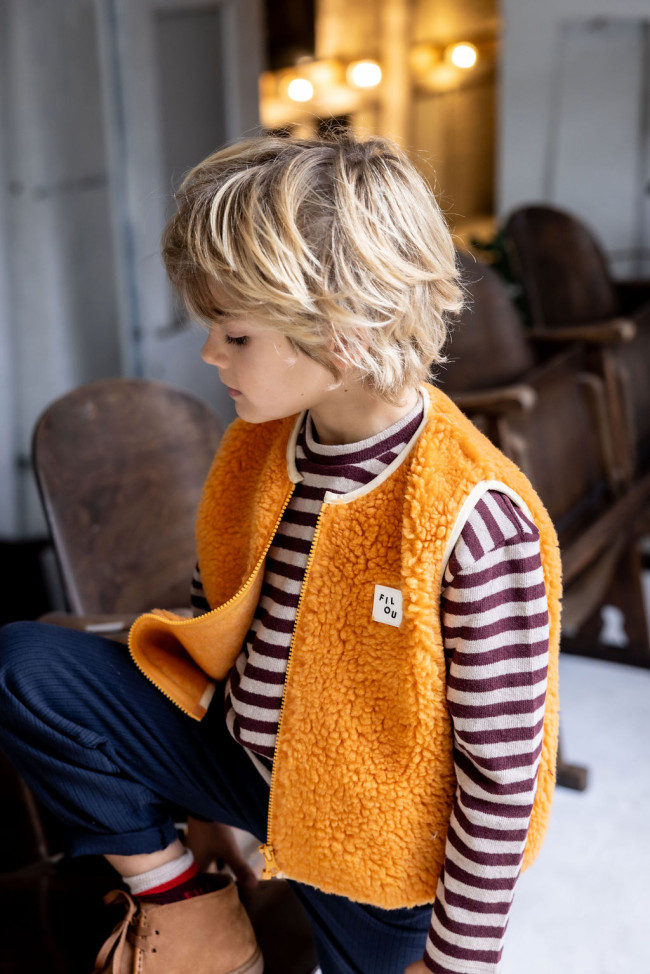 Bodywarmer teddy oranje 12m-18m