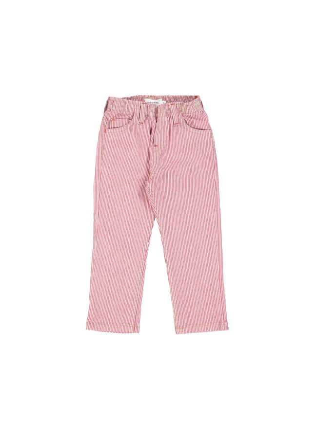 Jeans regular rekker streep rood 12m