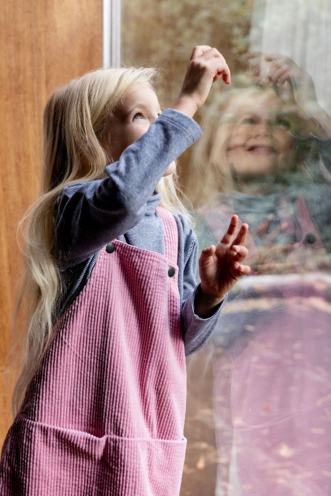 Jurk brede rib roze 18m