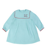 jurk contrast lint lichtblauw 09j