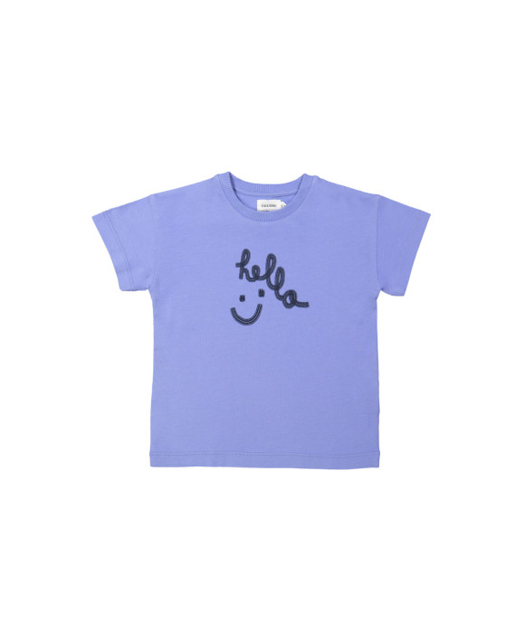 T-shirt hello blauw 