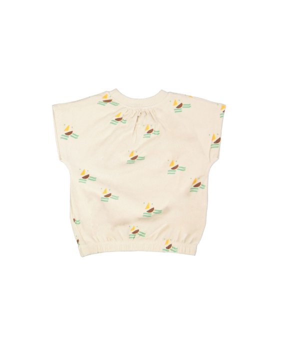 T-shirt spons frons boats beige 