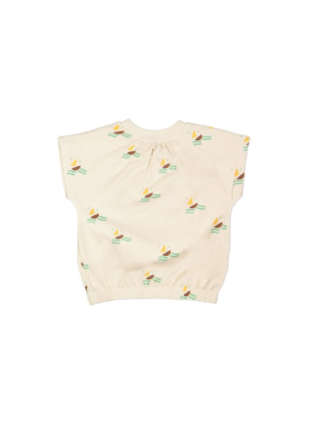 T-shirt spons frons boats beige 12m